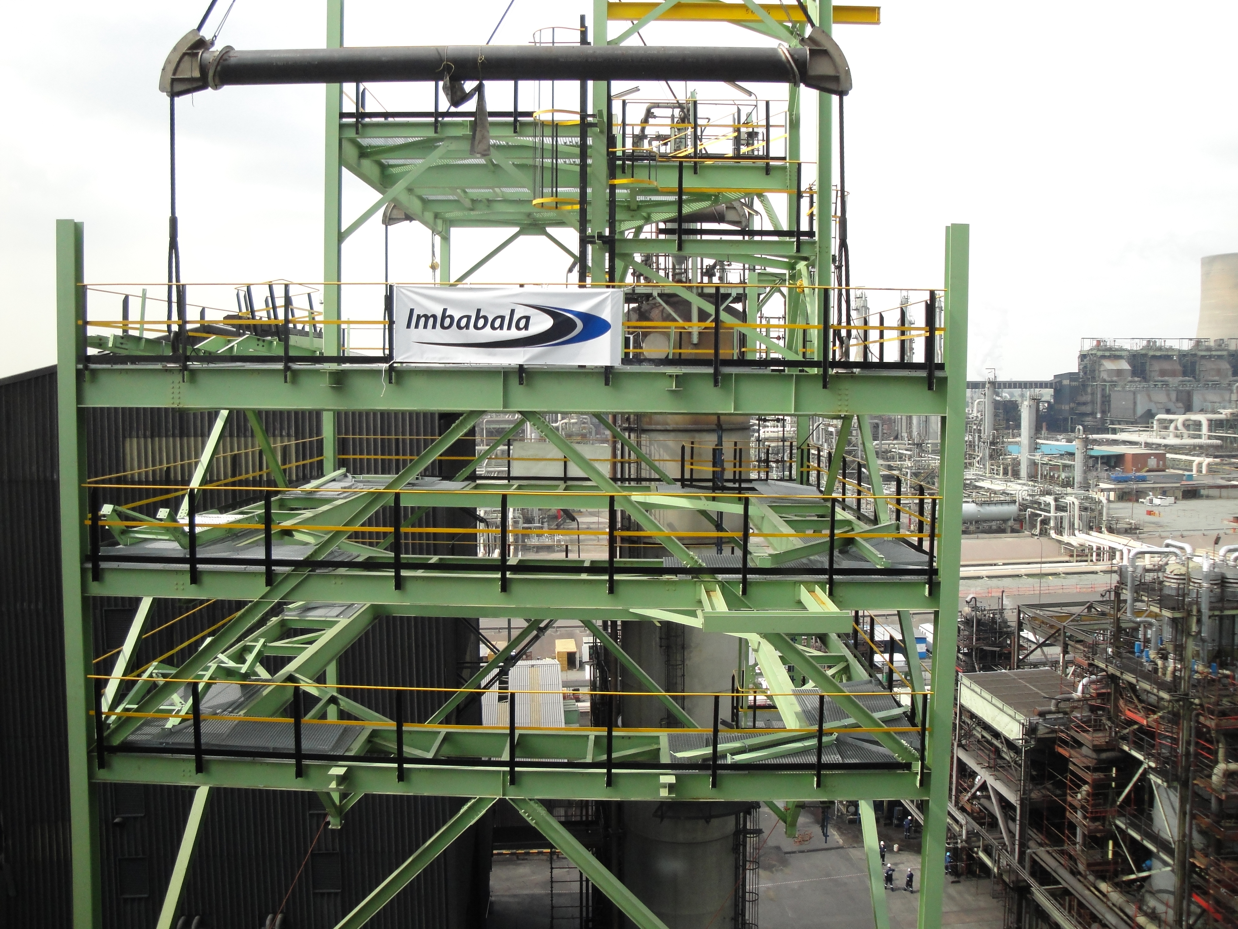 Structural steel access platform construction